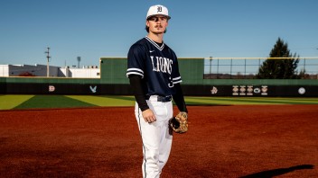 Kyle Elensky on the baseball field by Cardoni