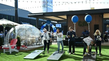 Nittany Lion fans playing corhole during Fiesta Bowl pregame festivities, photo by Penn State Alumni Associatino