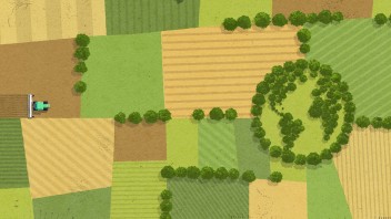 conceptual illustration of aerial land plots and trees by Richard Mia