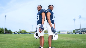 Allen and Singleton on the field by Cardoni