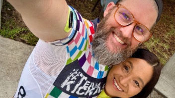 Kingsley with partner, courtesy